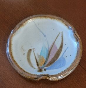 Handcrafted Vintage Ceramic Art Plate with Abstract Design